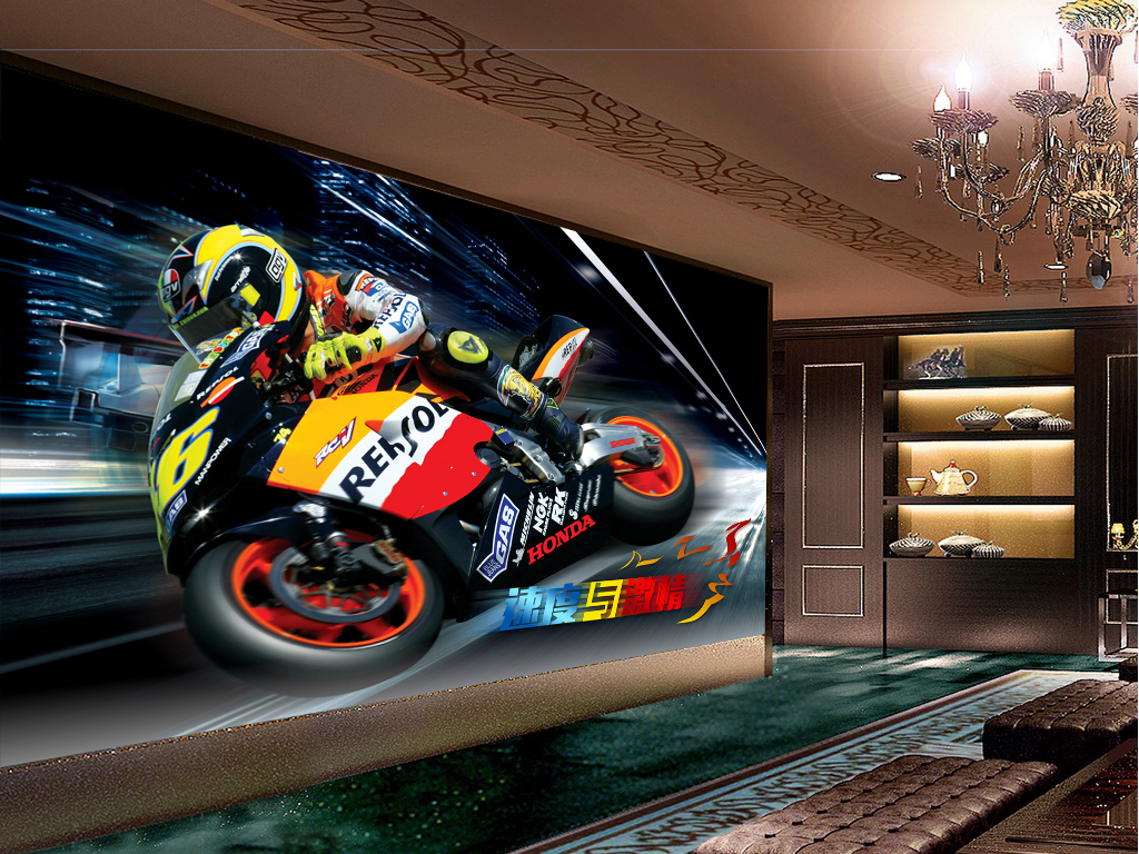 速度与激情动感赛车背景墙装饰画图片设计素材