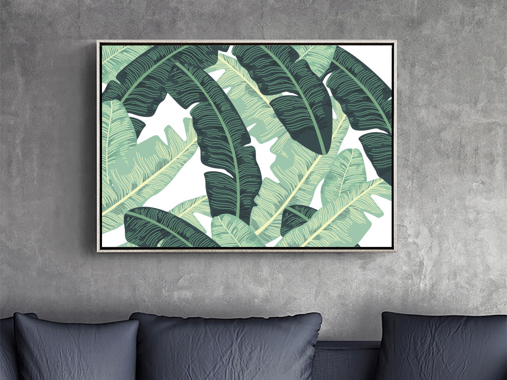 巨幅北欧风格热带植物无框画