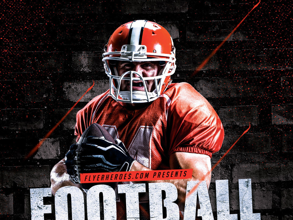 橄榄球比赛宣传海报PSD模板