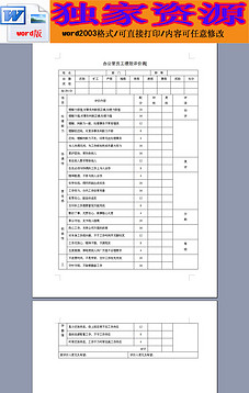 办公室员工绩效评价表
