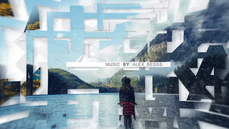 镂空字母组合幻灯片ae模板(图片编号:159551