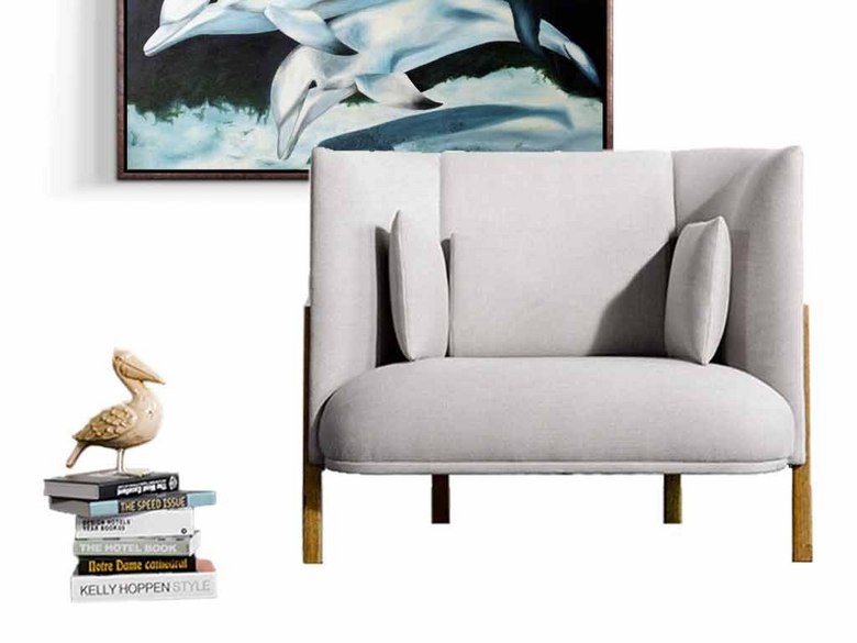 手绘高清海豚银色鱼鳍小孩房玄关装饰画(图片