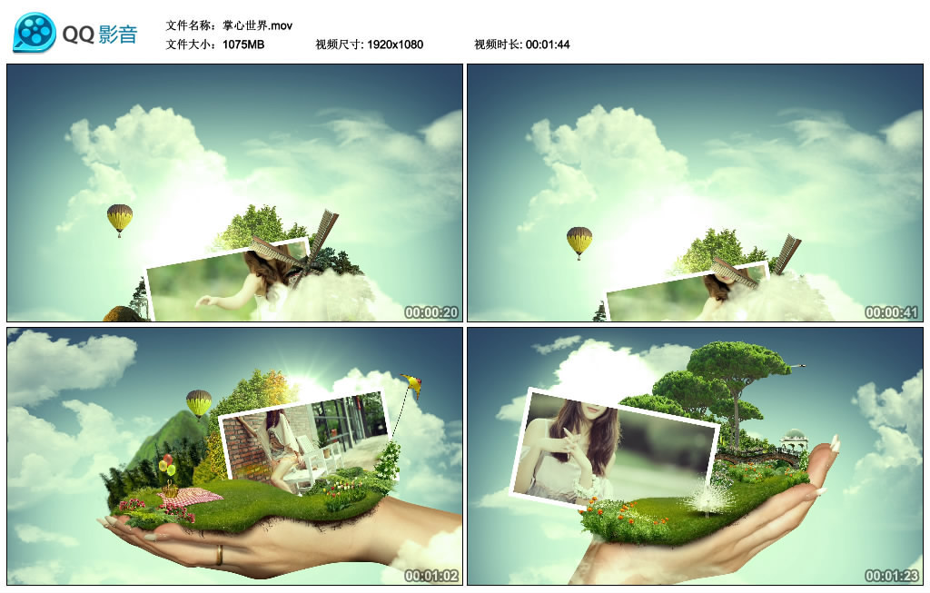 AECS6掌心世界写真相册模板图片设计素材_高