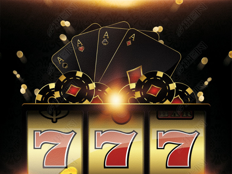现代简约华丽黑金赌场老虎机宣传海报(图片编