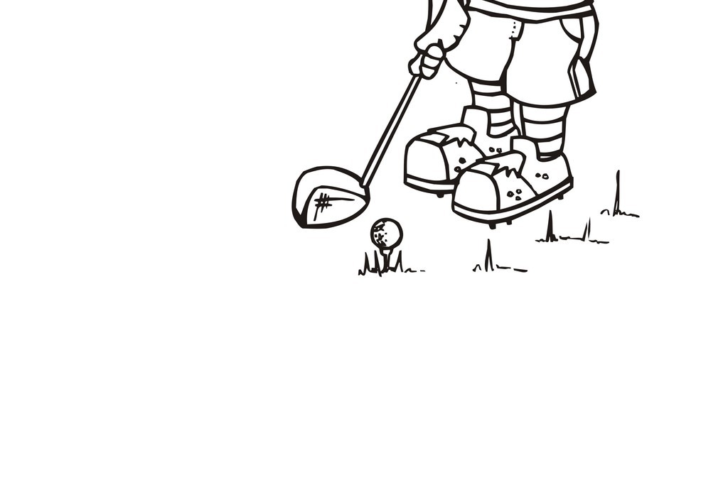 卡通运动员简笔画高尔夫卡通人物图片设计素材