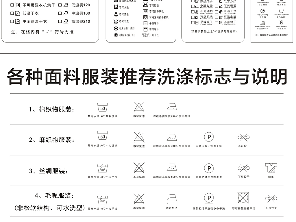 内衣洗涤说明图标_洗涤说明图标