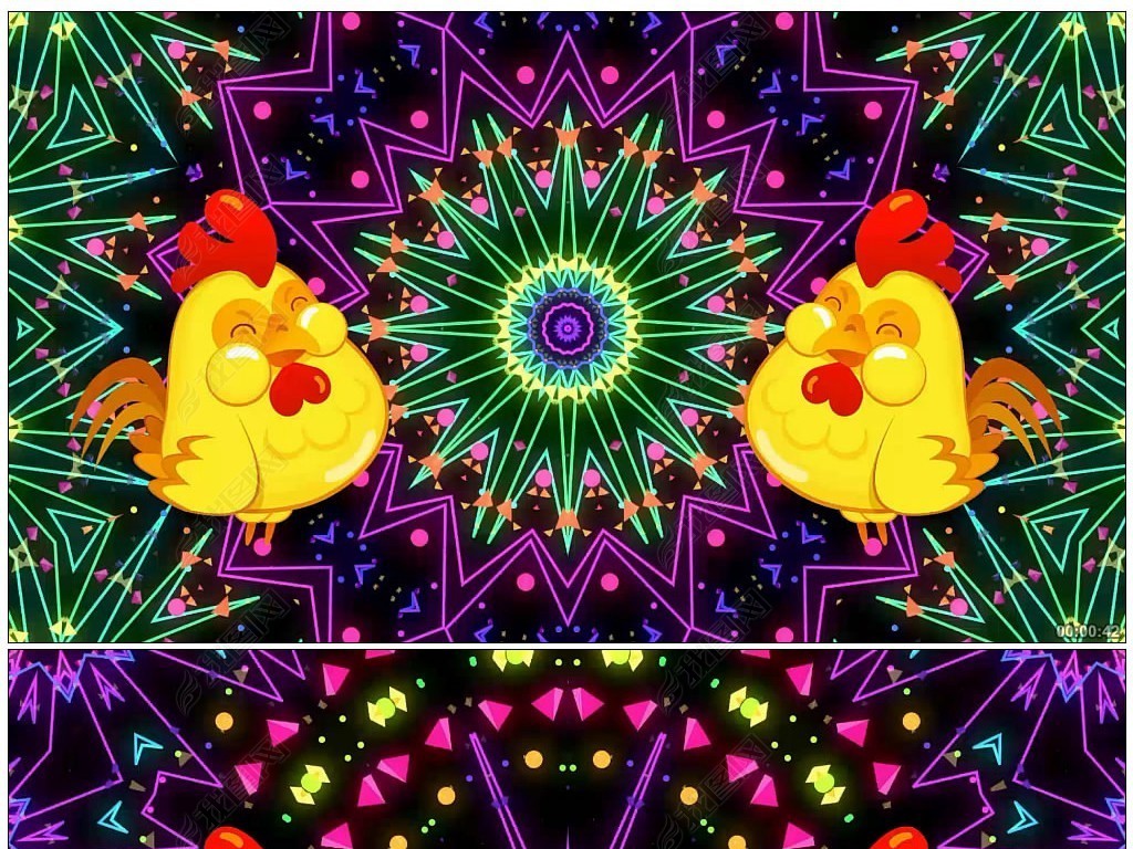 小鸡小鸡鸡年开场led舞台背景视频4