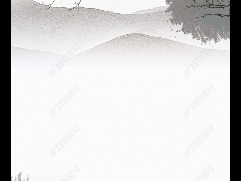 中国风水墨信纸作文纸小报简历国画封面背景(