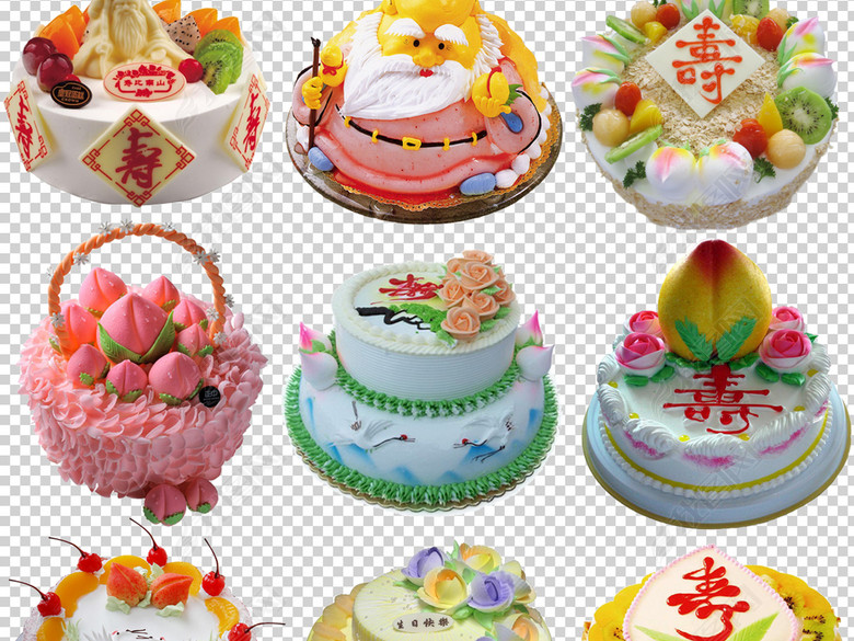 祝寿生日蛋糕PNG透明设计元素图片下载png素