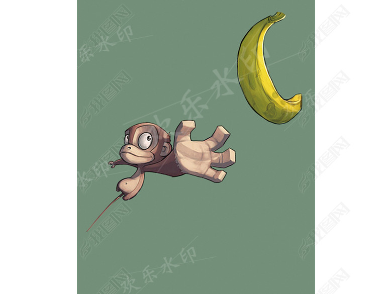 卡通猴子单色纯色简约手机壳手机套模板图片下