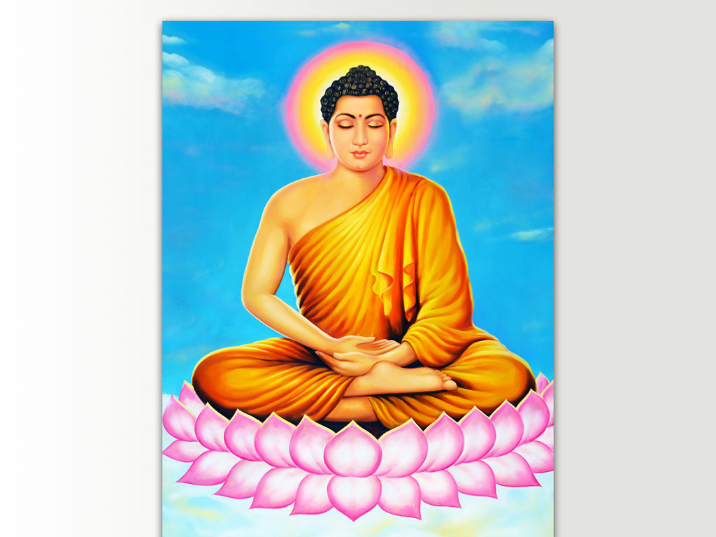 高清传统佛祖佛陀修行装饰画