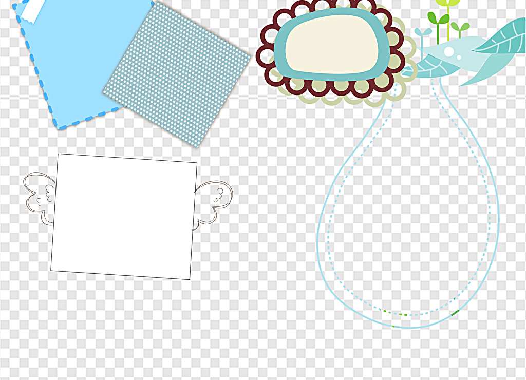 卡通边框虚线边框卡通花纹小报装饰