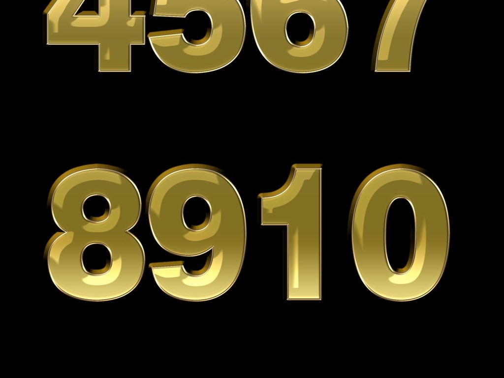 金属阿拉伯数字0到9字体