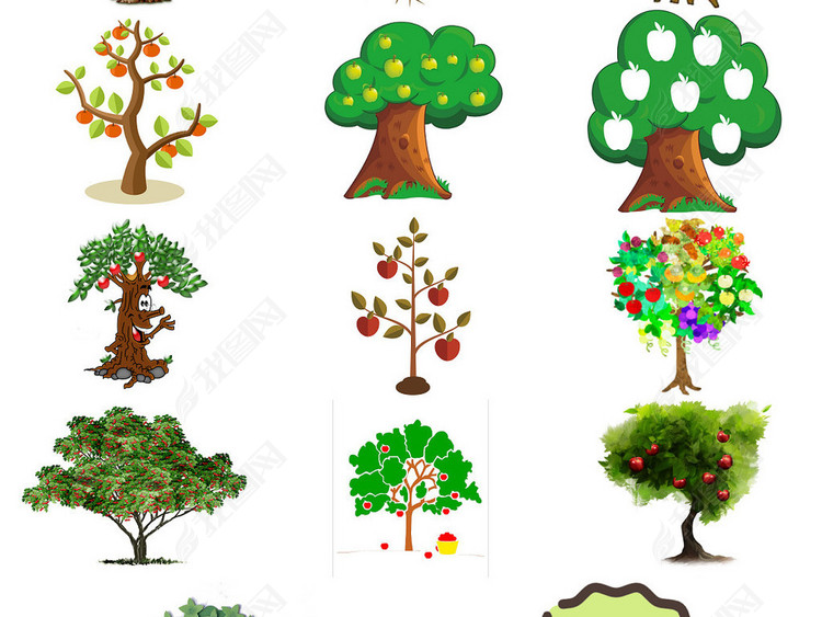 苹果树卡通图片设计素材免抠