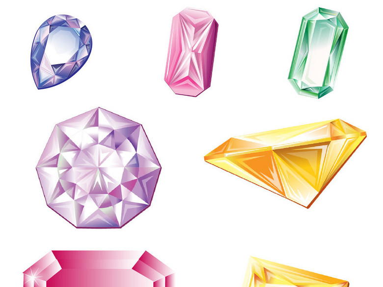 炫彩钻石金刚石单质晶体免抠png素材(图片编号
