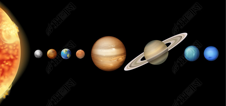 太阳系行星恒星地球九大行星3D模型(图片编号
