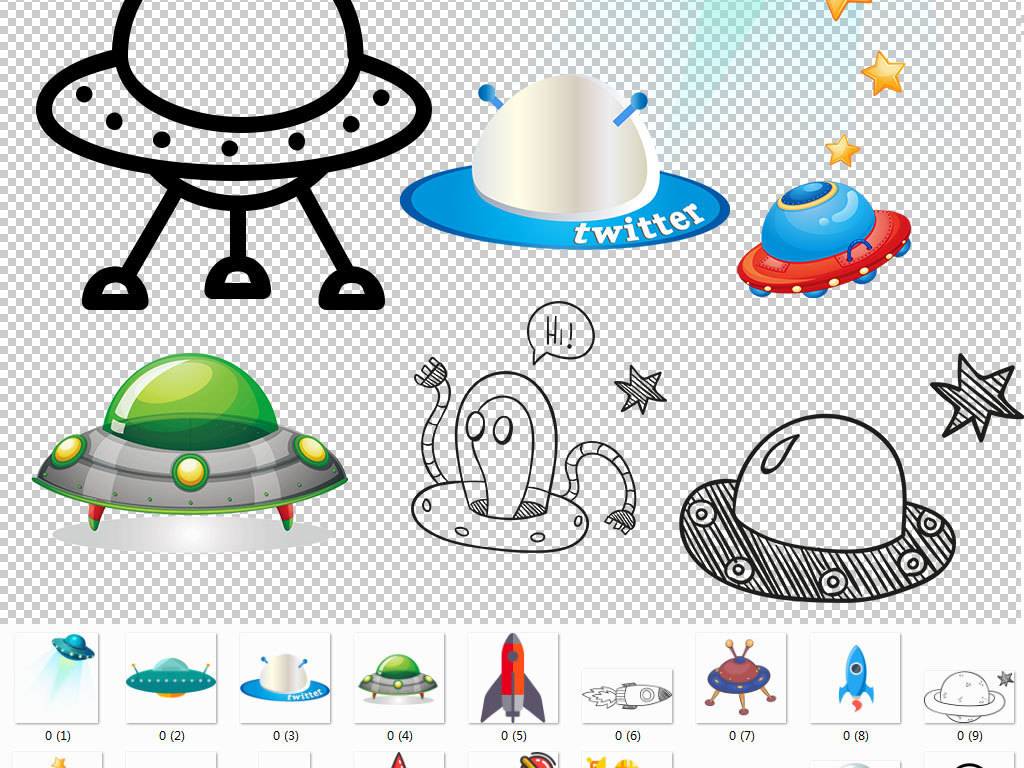 外星人卫星火箭图片海报素材