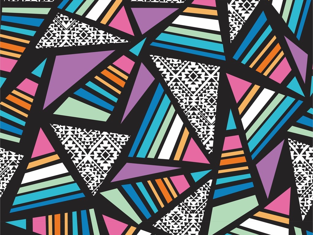 彩色玻璃图案几何印花图案装饰画高清素材