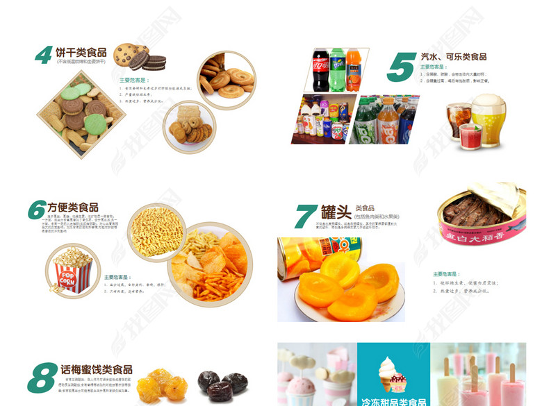 中小学生食品安全健康主题班会PPT模板(图片