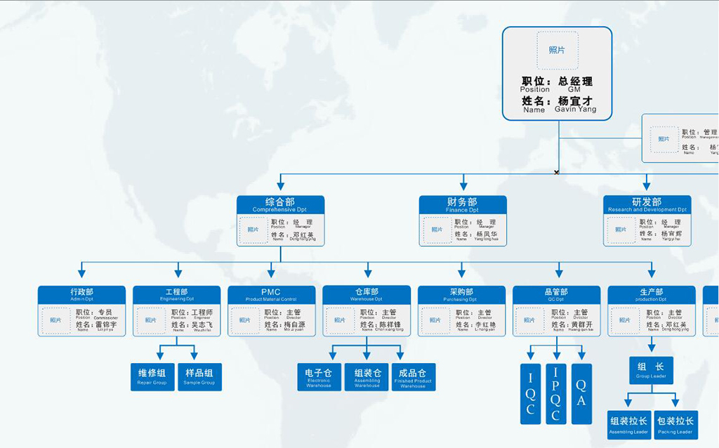 中英文公司企业组织架构图模板可更改