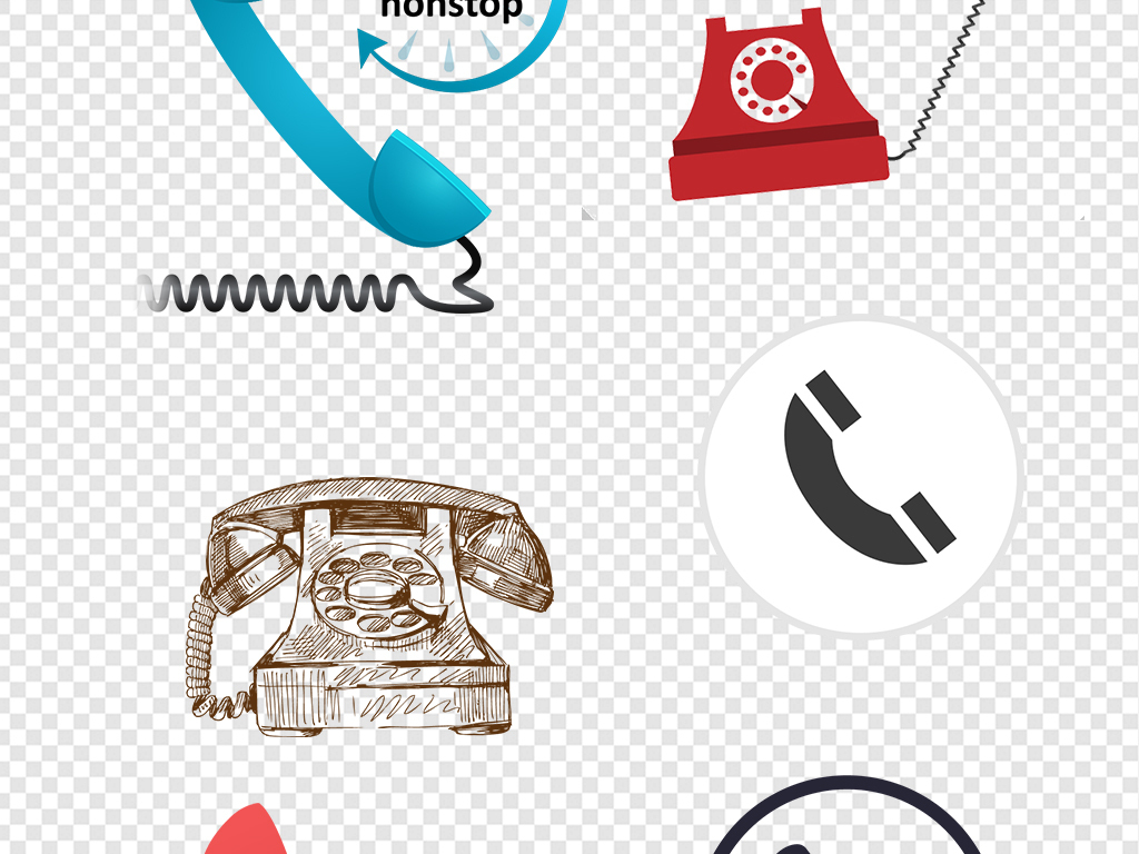 卡通电话通讯图标设计海报素材
