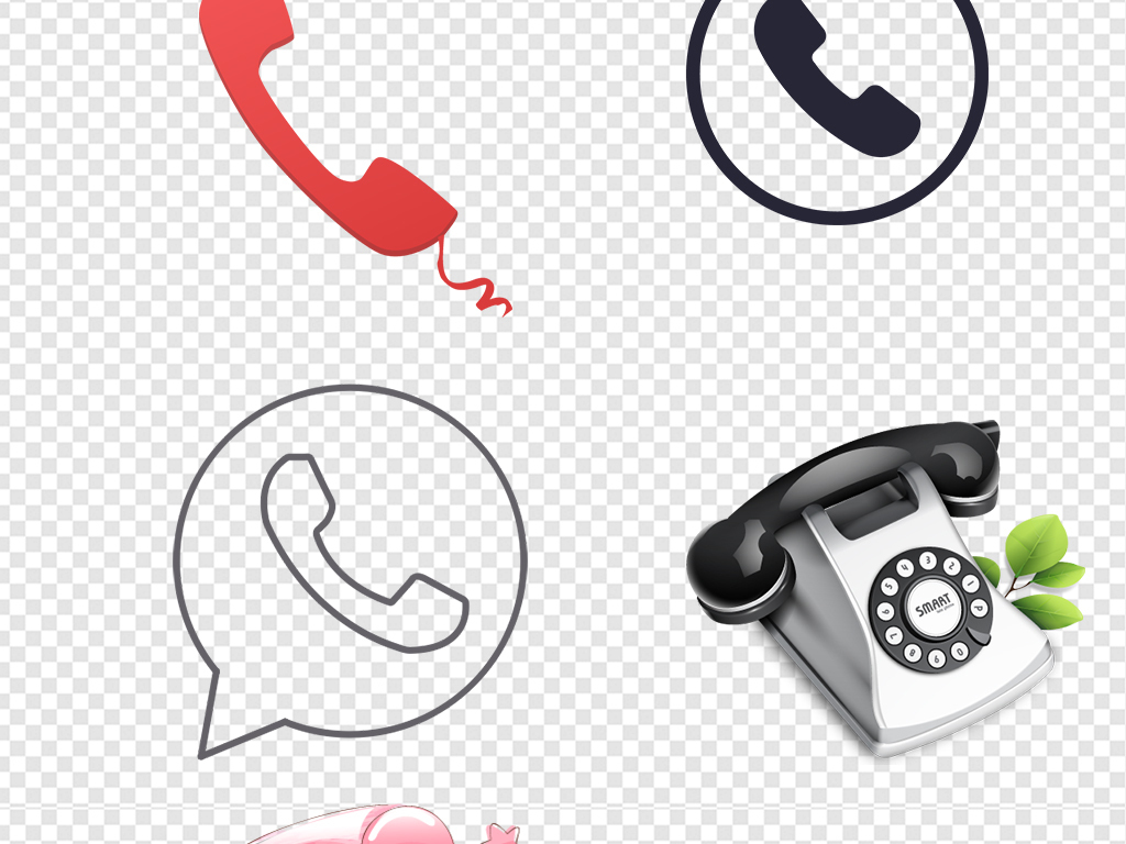 卡通电话通讯图标设计海报素材