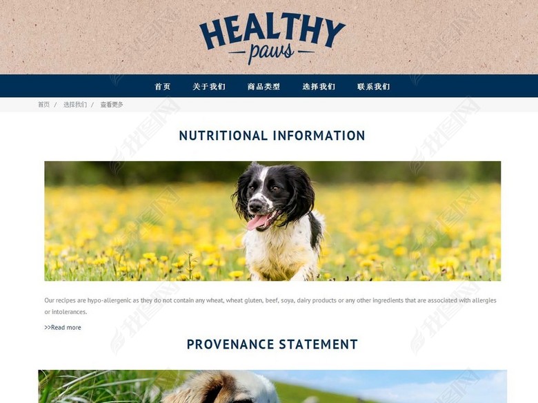 猫狗宠物食品网页设计DIV+CSS源码宠物食品