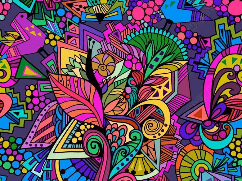 云南花纹壁画中国传统花纹少数民族壁画背景图