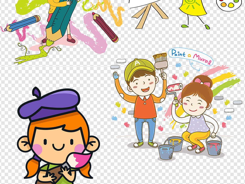 卡通儿童画画素材