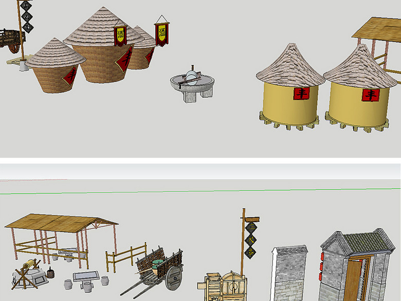 乡村农家乐景观小品SU模型(图片编号:161921