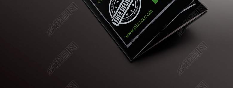 高档西餐厅意大利披萨店外卖菜单三折页模板(