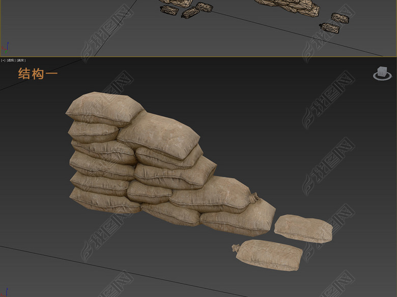 沙袋3D模型图片下载max素材-其他模型