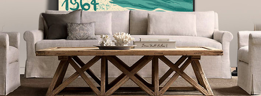 冲浪海景英文字母无框画