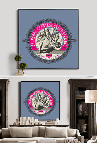 小丑鱼英文字母欧式图标无框画