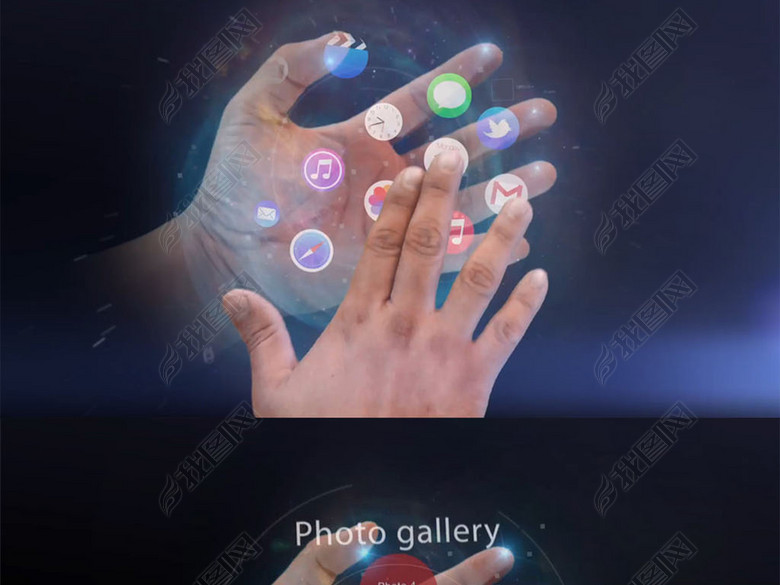 科技手掌交互式全息投影图文展示ae模板(图片