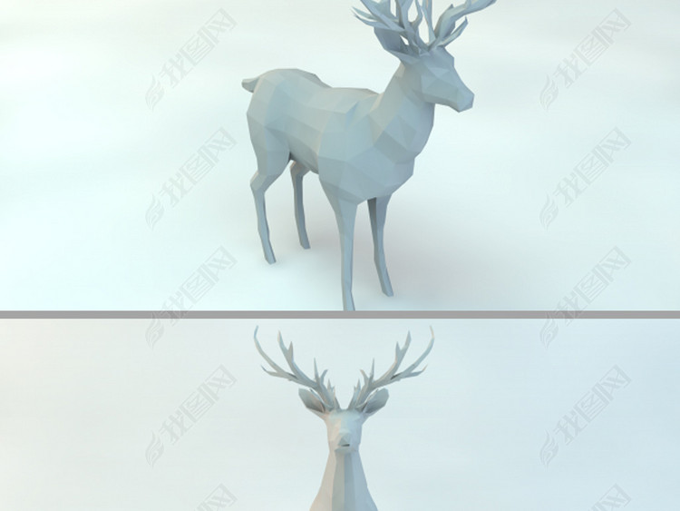 多边形鹿3D模型
