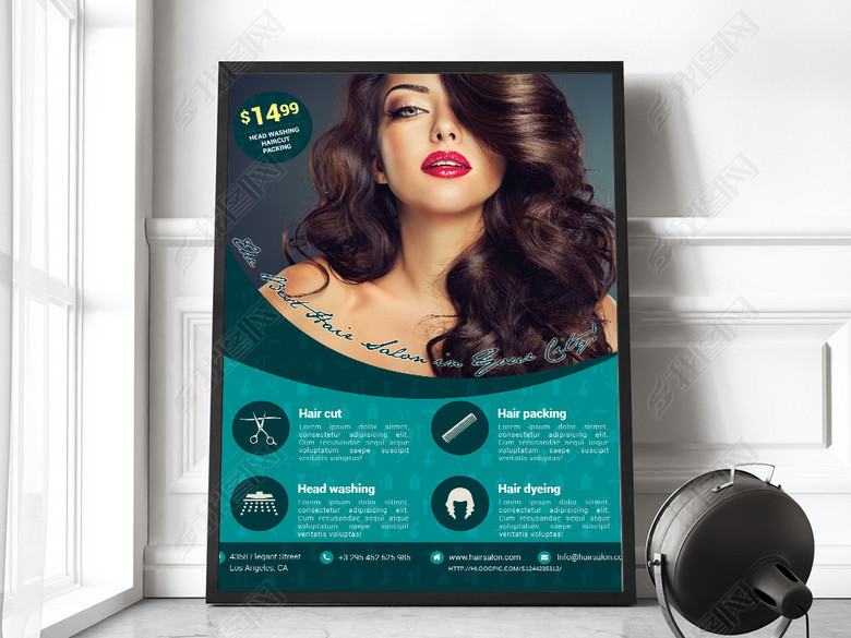 全套3款美容院美发店美妆发艺促销宣传海报(图