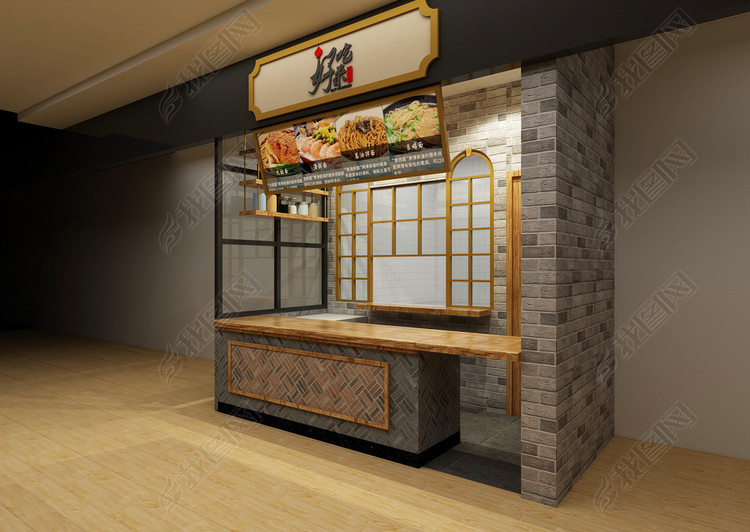 美食城海派风格美食档口方案设计