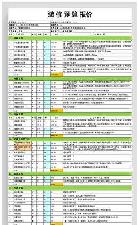 公司装修装饰报价表报价单造价表格模板