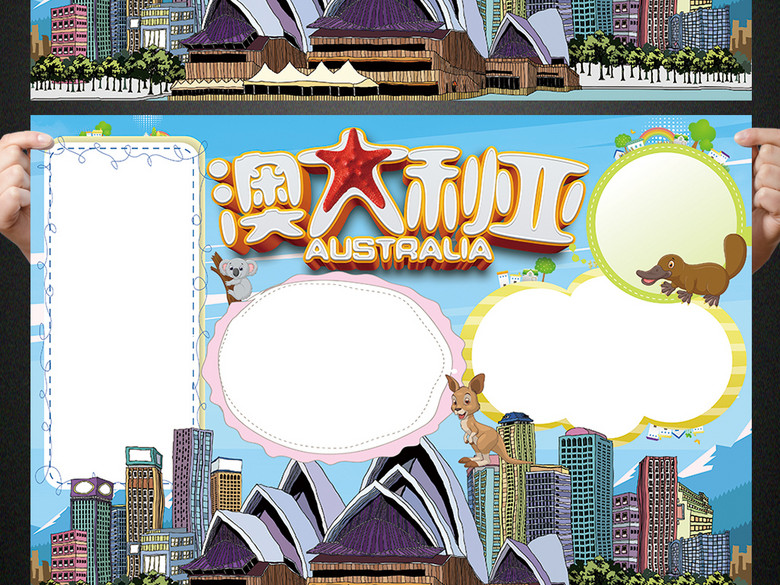 澳大利亚小报大洋洲地理手抄报电子小报设计(