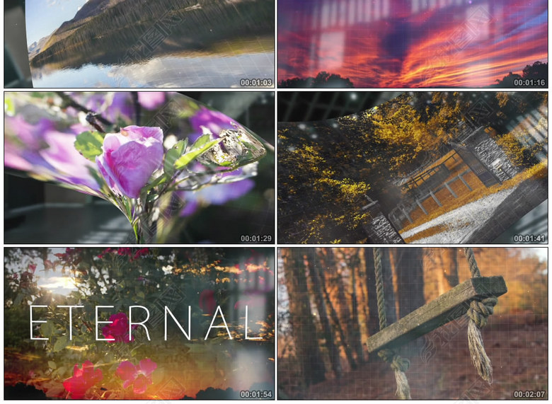 三维曲面屏幕图片视频展示开场ae模板(图片编