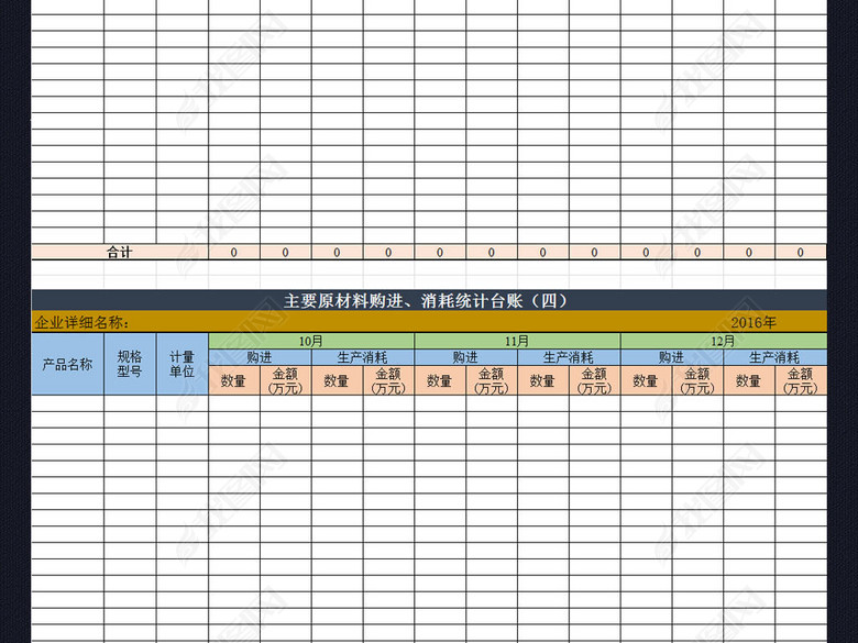 原材料购进消耗出入库统计表格excel(图片编号