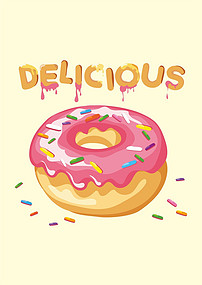 艺术字蛋糕美食儿童画卡通图案AI源文件设计图