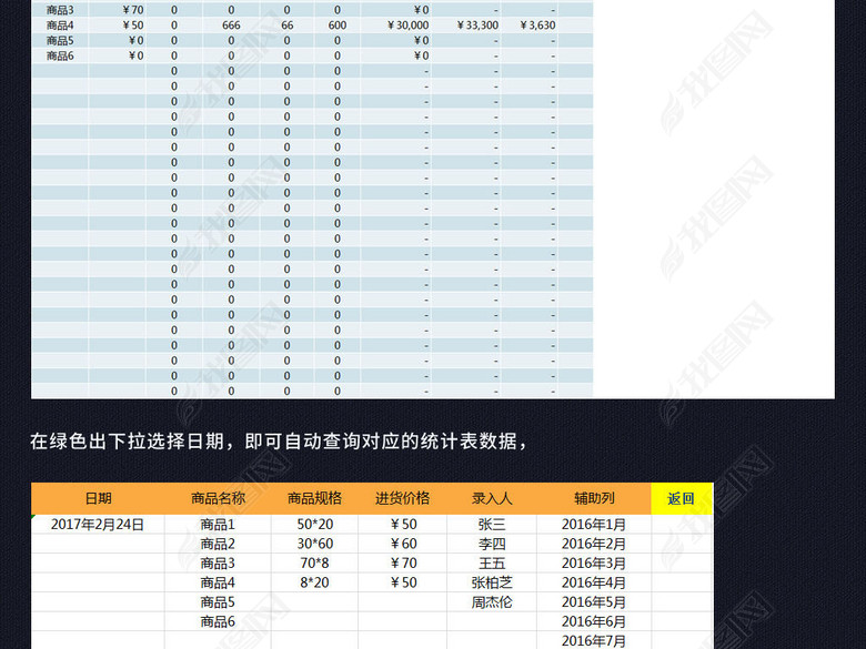 商品进销货出入库存管理系统表格excel图片下