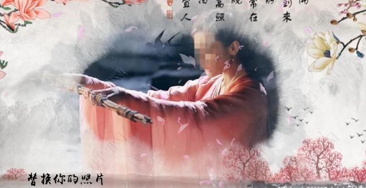 会声会影古典中国风桃花水墨写真MV相册视频