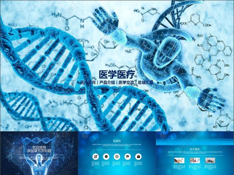 医学总结计划医疗产品销售服务PPT模版(图片