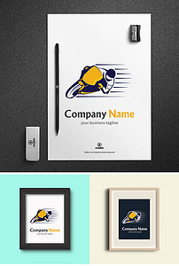 手绘摩托车LOGO标志设计图片素材_高清ai模