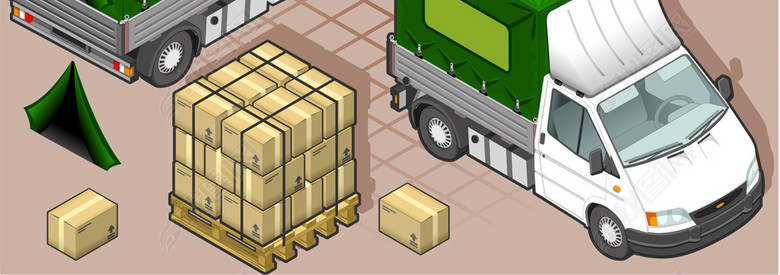 货车箱货汽车卡车设计卡通3D模型图片下载ep