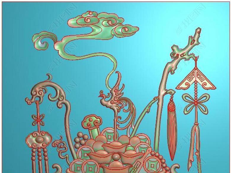 聚宝盘精雕图石雕图浮雕图图片下载jdp素材