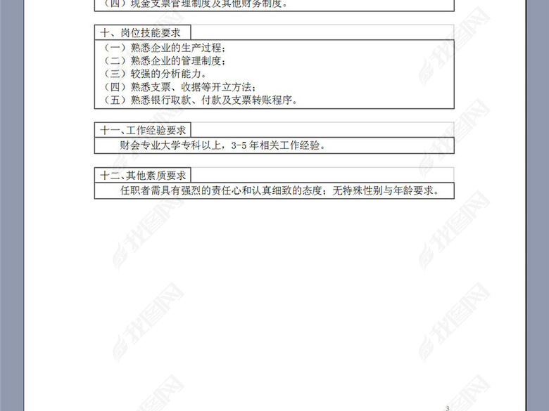 成本会计岗位职务职责说明书描述图片下载do